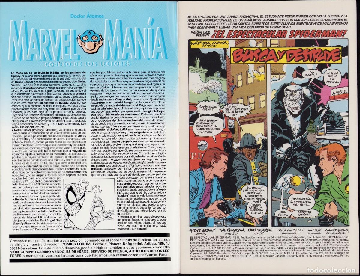 C&oacute;mics: Spiderman Vol. 1 N&ordm; 312 - Comic Forum 1994 - Foto 3