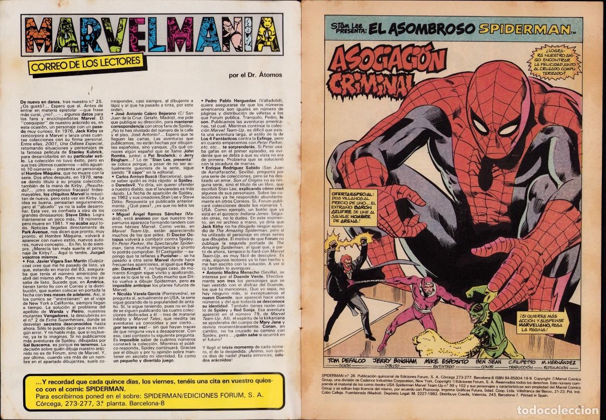 C&oacute;mics: Spiderman Vol. 1 N&ordm; 26 - Comic Forum 1981 - Foto 3