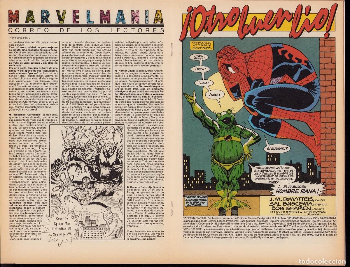 C&oacute;mics: Spiderman Vol. 1 N&ordm; 282 - Comic Forum 1993 - Foto 6