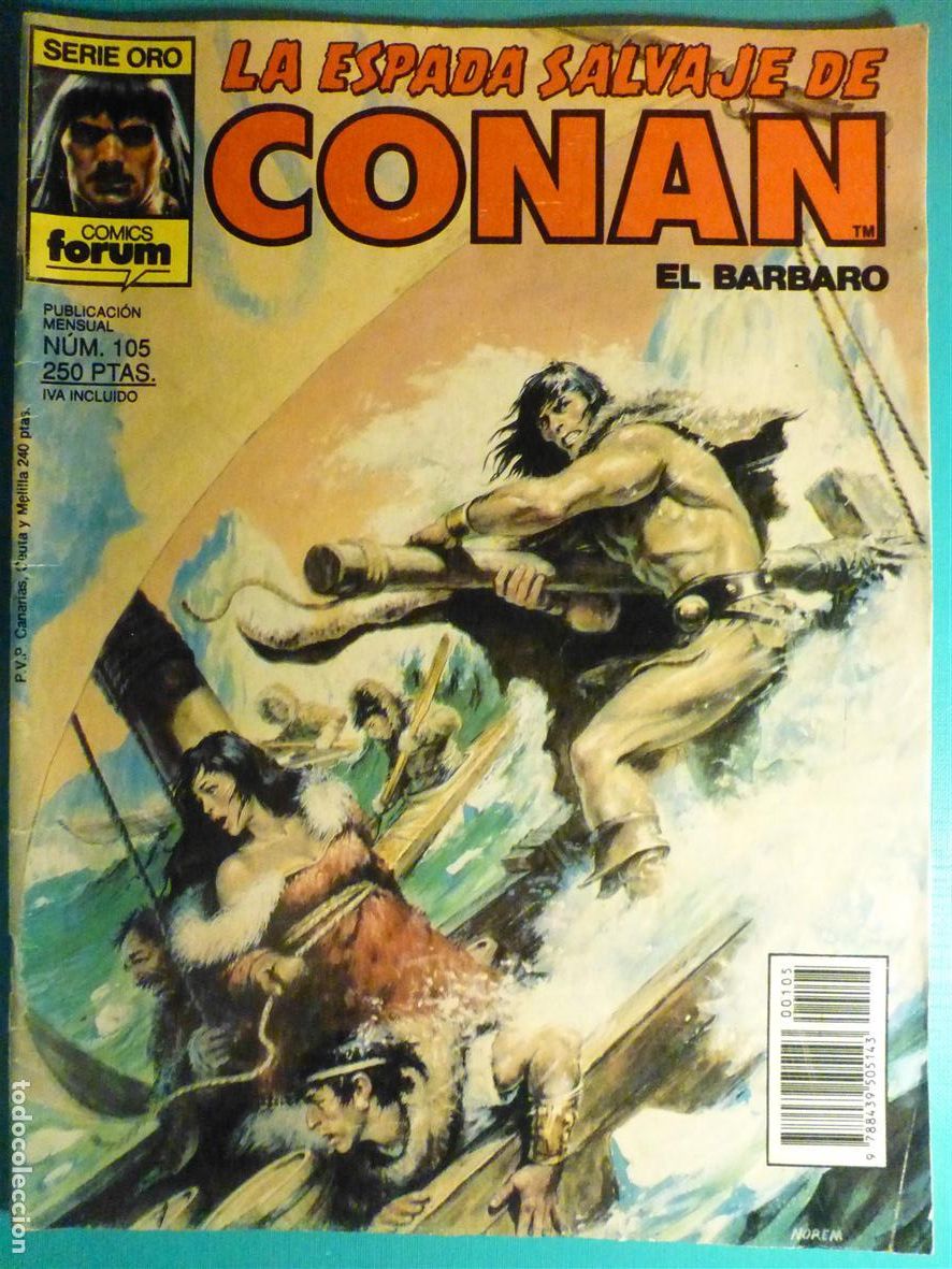 C&oacute;mics: Comic - La Espada Salvaje de Conan El B&aacute;rbaro - N&ordm; 105 - El Dios Marino - Comics Forum Oro