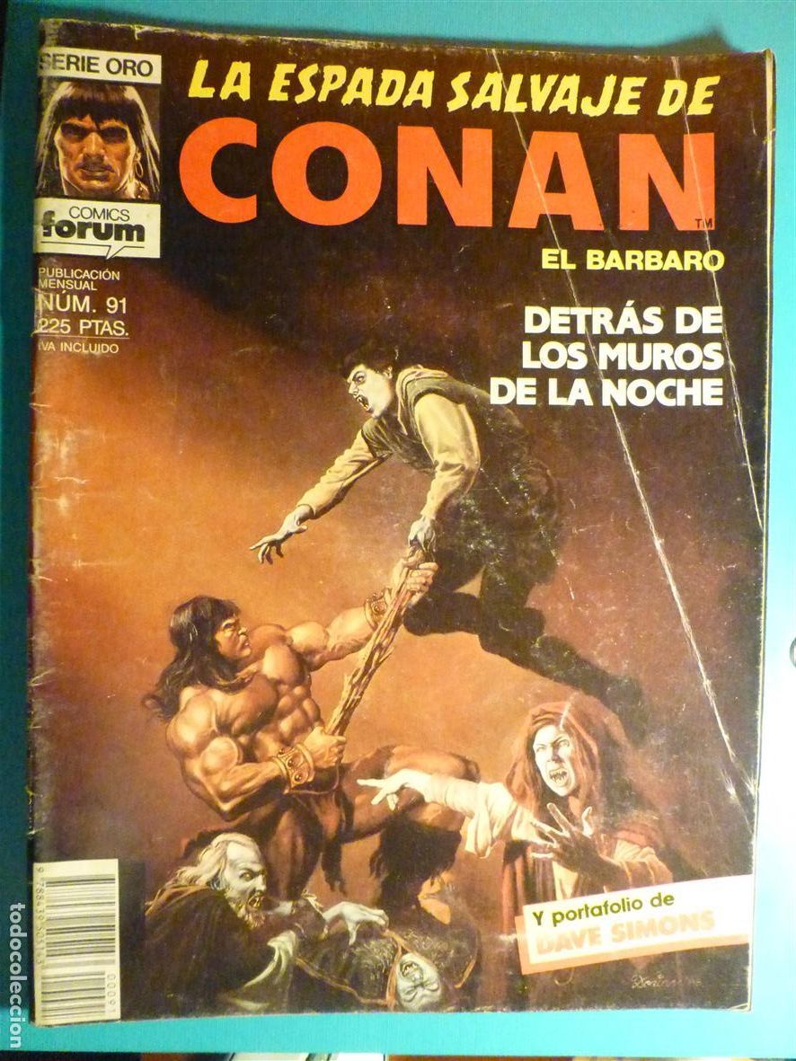 C&oacute;mics: Comic - La Espada Salvaje de Conan El B&aacute;rbaro - N&ordm; 91 - Detr&aacute;s Muros Noche - Comics Forum Oro