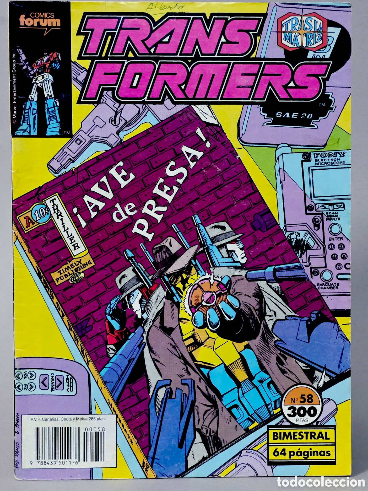 C&oacute;mics: C&Oacute;MIC TRANSFORMERS 58 FORUM MARVEL GRAPA MUY BUEN ESTADO - Foto 1