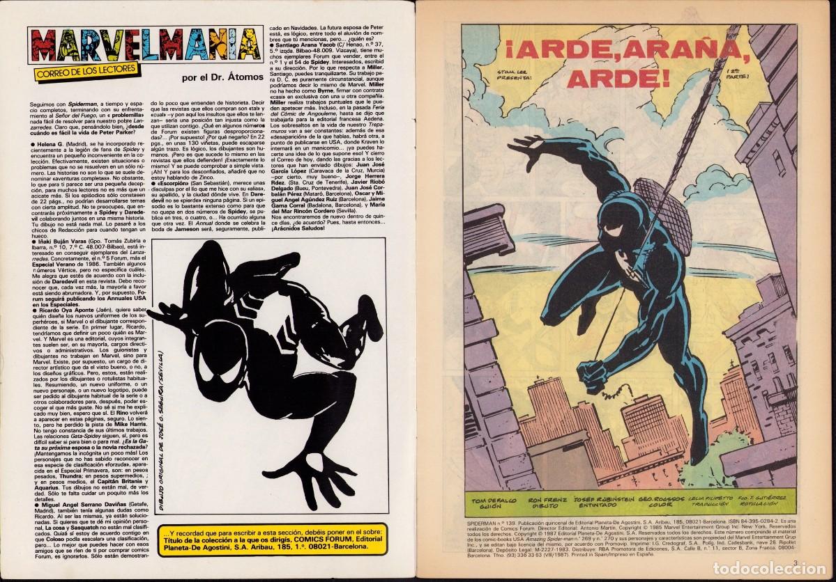 C&oacute;mics: Spiderman Vol.1 n&uacute;mero 139 Comic Forum 1987 - Foto 3