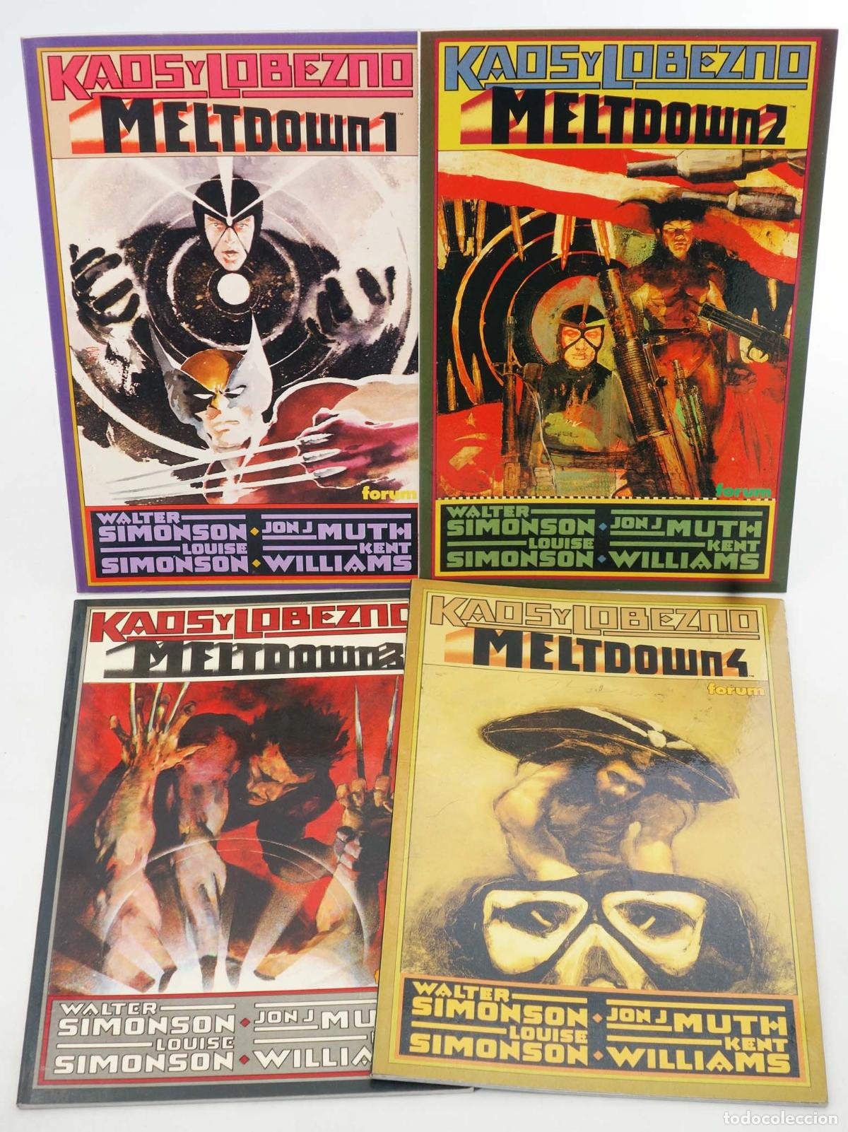 C&oacute;mics: COLECCI&Oacute;N PRESTIGIO 47,48,49,50. KAOS Y LOBEZNO: MELTDOWN 1 A 4 COMPLETA (Vvaa) Forum, 1992