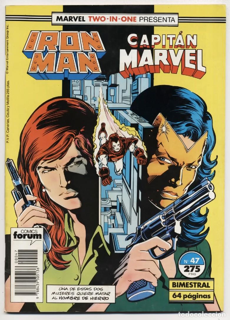 C&oacute;mics: TWO IN ONE IRON MAN CAPITAN MARVEL N&ordm; 47 BIMESTRAL 64 PAGINAS FORUM PLANETA DEAGOSTINI 1990