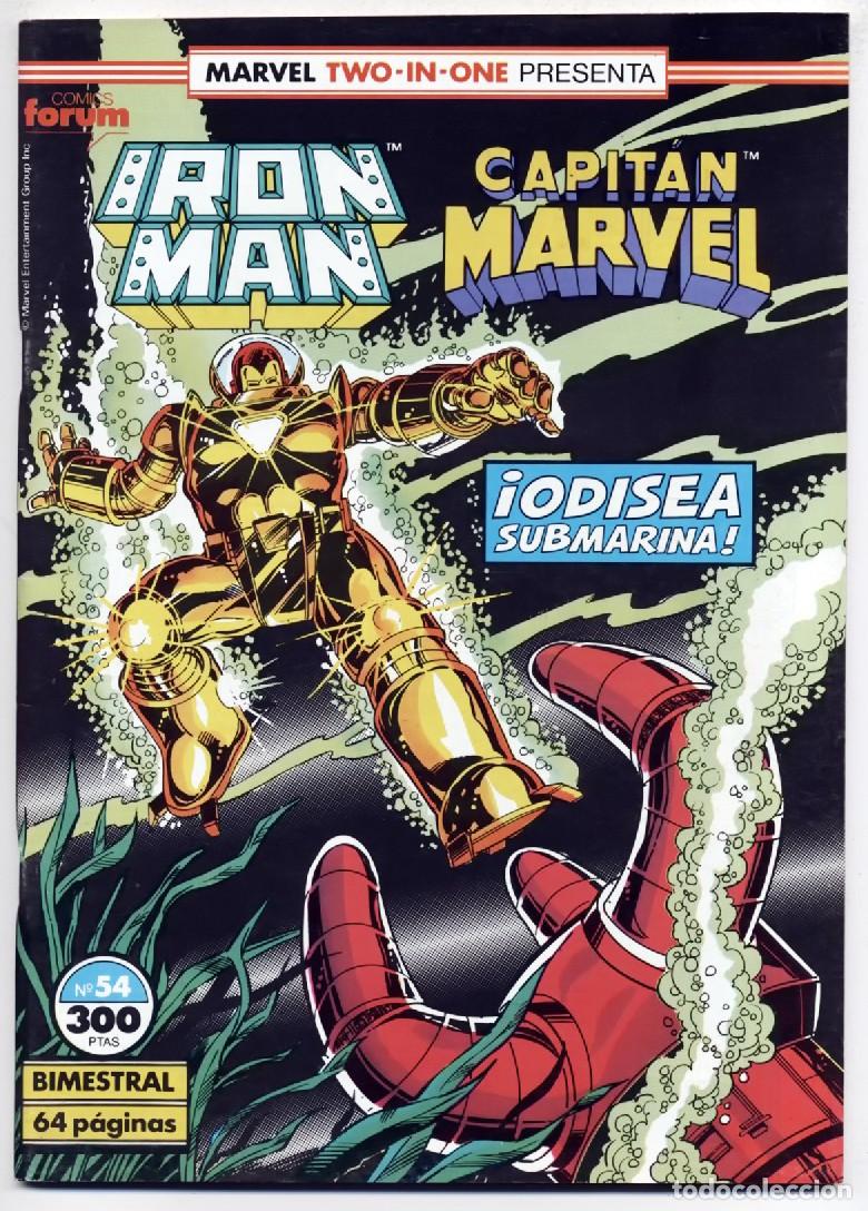 C&oacute;mics: TWO IN ONE IRON MAN CAPITAN MARVEL N&ordm; 54 BIMESTRAL 64 PAGINAS FORUM PLANETA DEAGOSTINI 1991