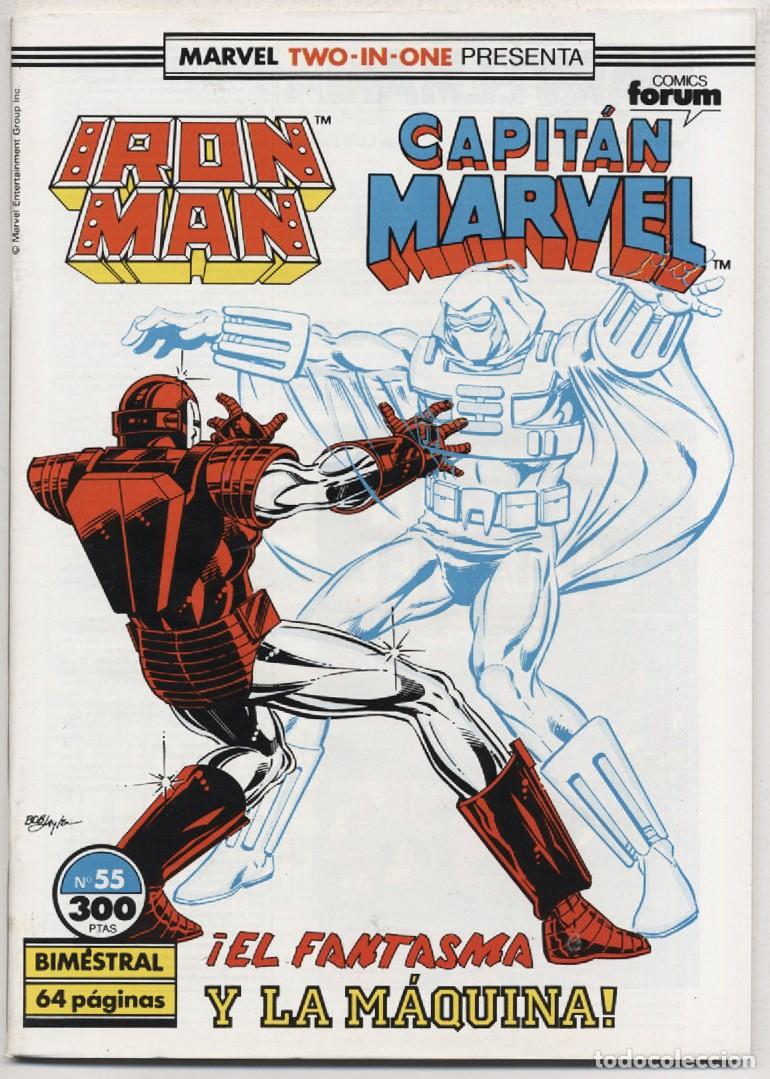 C&oacute;mics: TWO IN ONE IRON MAN CAPITAN MARVEL N&ordm; 55 BIMESTRAL 64 PAGINAS FORUM PLANETA DEAGOSTINI 1991