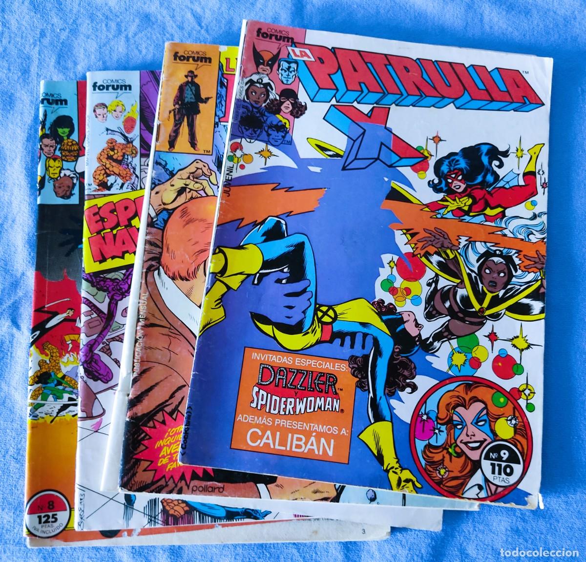 C&oacute;mics: LOTE DE 4 EJEMPLARES DE COMICS FORUM PATRULLA X INDIANA JONES LOS 4 FANTASTICOS ETC