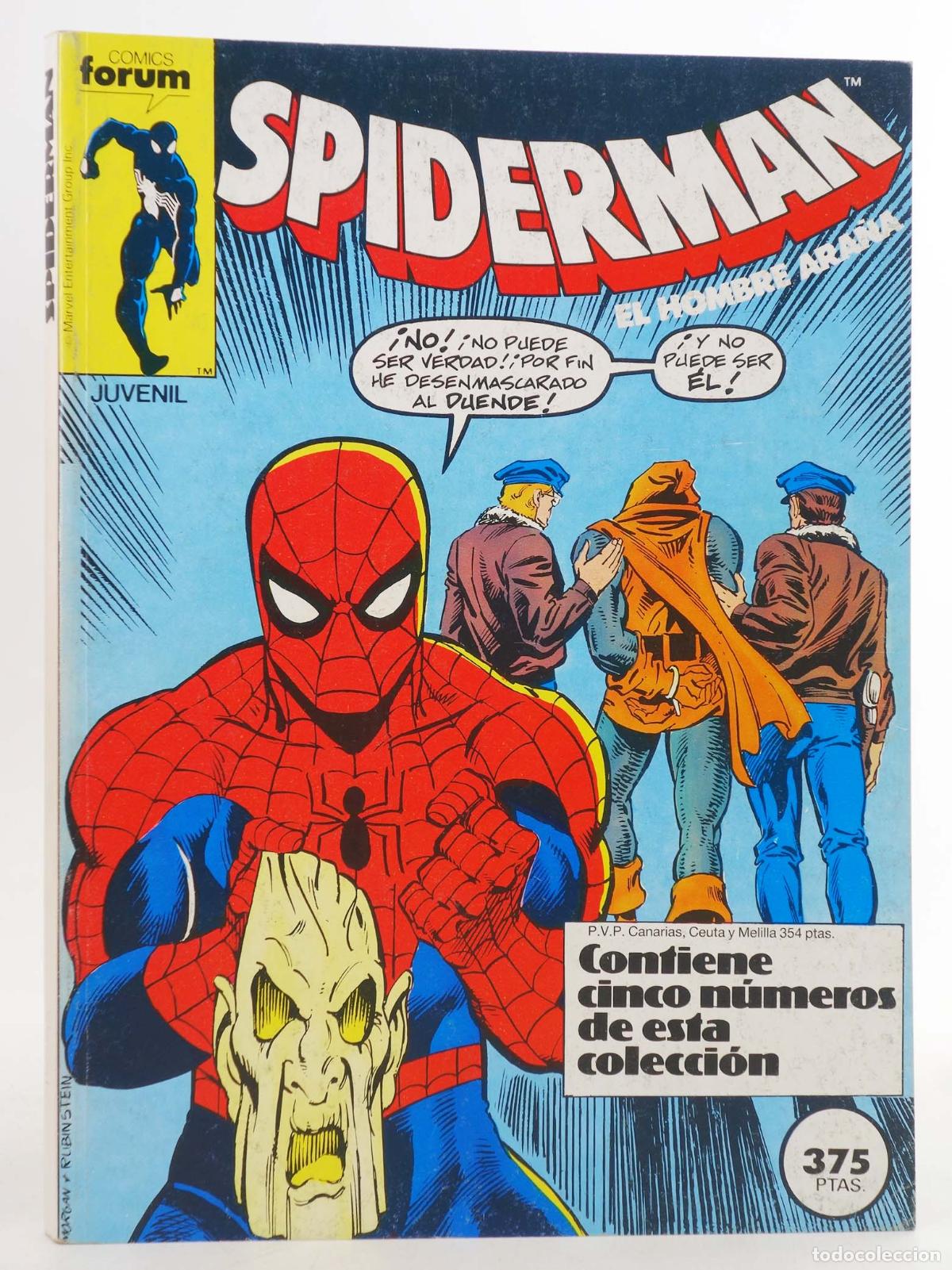 C&oacute;mics: SPIDERMAN VOL 1 141 A 145. RETAPADO (Vvaa) Forum, 1987
