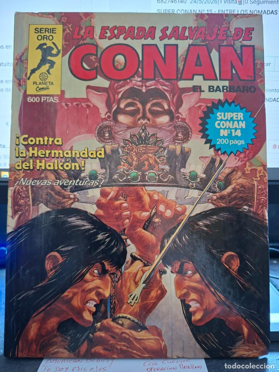 C&oacute;mics: SUPER CONAN N&ordm; 14 - CONTRA LA HERMANDAD DEL HALCON 1&ordf; EDICION LA ESPADA SALVAJE - CAJA 1