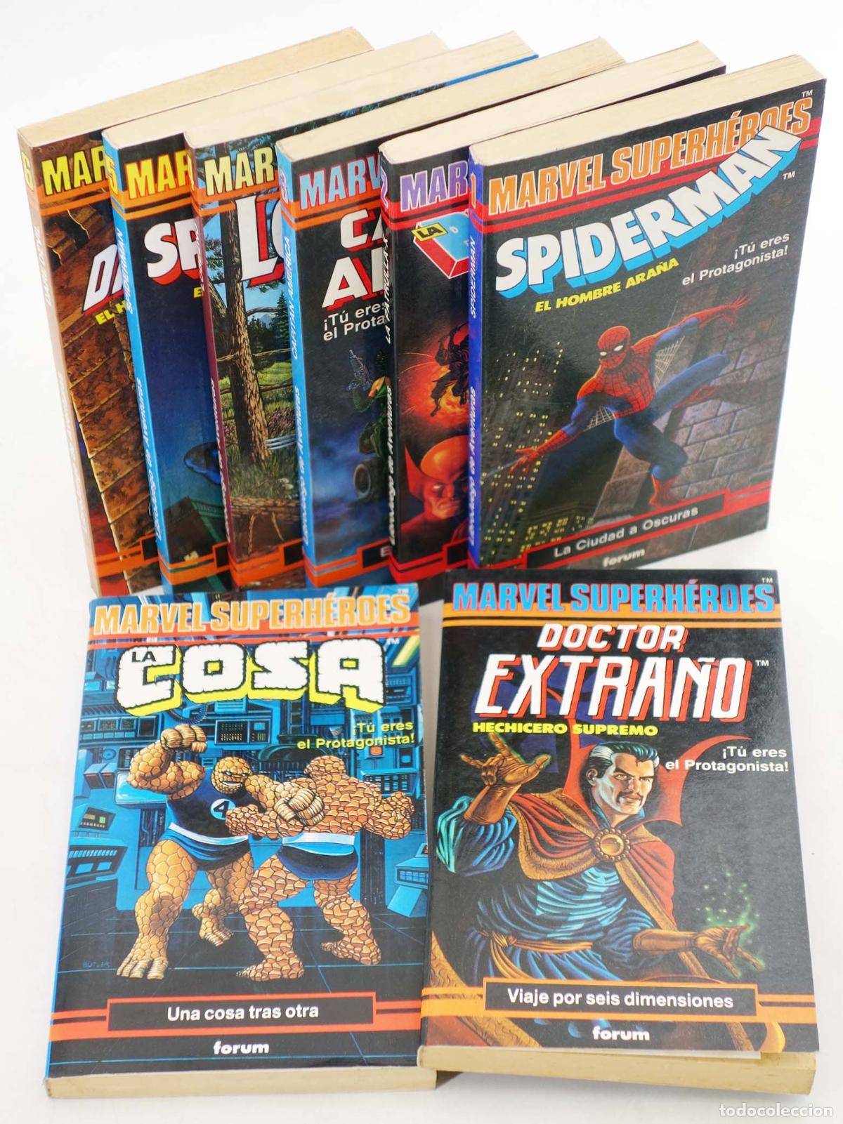 C&oacute;mics: MARVEL SUPERHEROES LIBRO JUEGO 1 A 8. COMPLETA. Forum, 1988