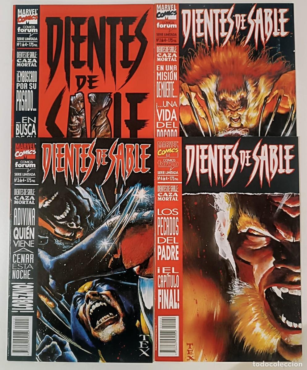 C&oacute;mics: Dientes de Sable: Caza Mortal (Completa 1 a 4) - Mark Texeira / Forum 1994 - MINT