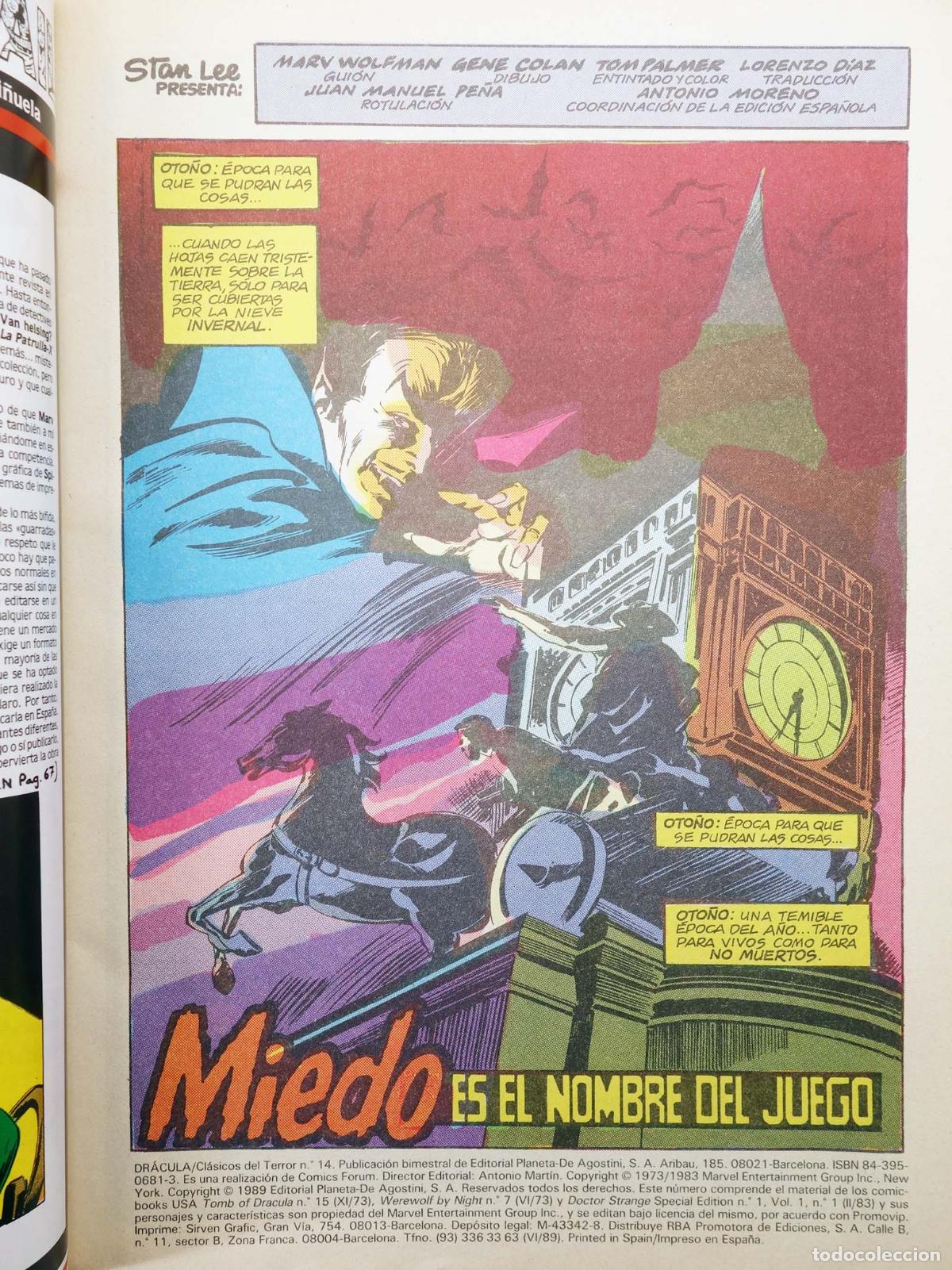 C&oacute;mics: CL&Aacute;SICOS DEL TERROR DR&Aacute;CULA 14 (Vvaa) Forum, 1989 - Foto 3