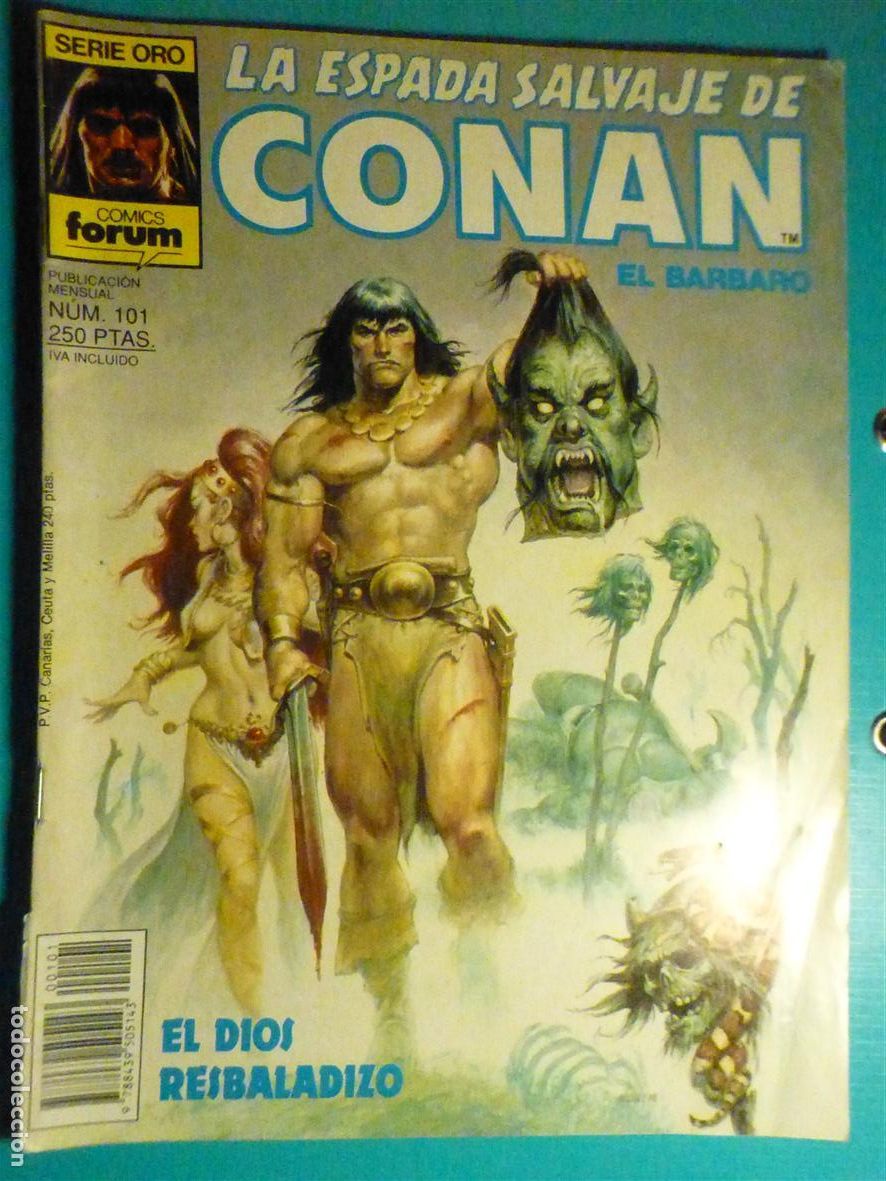 C&oacute;mics: Comic - La Espada Salvaje de Conan El B&aacute;rbaro - N&ordm; 101 - Dios Resbaladizo - Comics Forum Oro