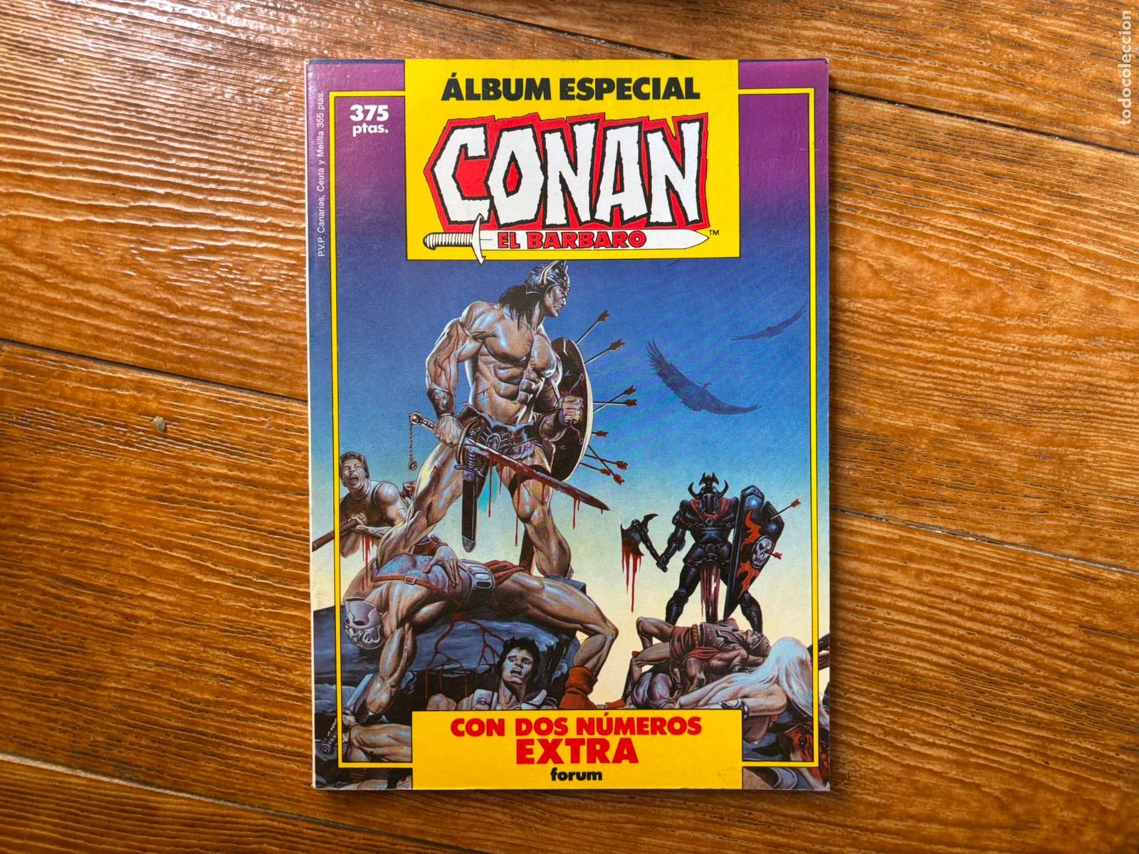 C&oacute;mics: ALBUM ESPECIAL CONAN EL B&Aacute;RBARO CON 2 EXTRAS. REY DEL PUEBLO OLVIDADO CLAVOS ROJOS ED. FORUM.