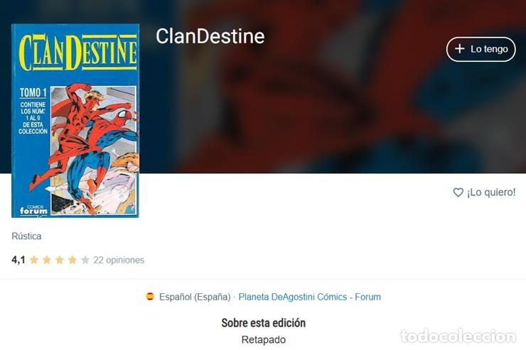 C&oacute;mics: CLANDESTINE #1-9, de ALAN DAVIS (F&oacute;rum) SERIE COMPLETA EN RETAPADO - Foto 5
