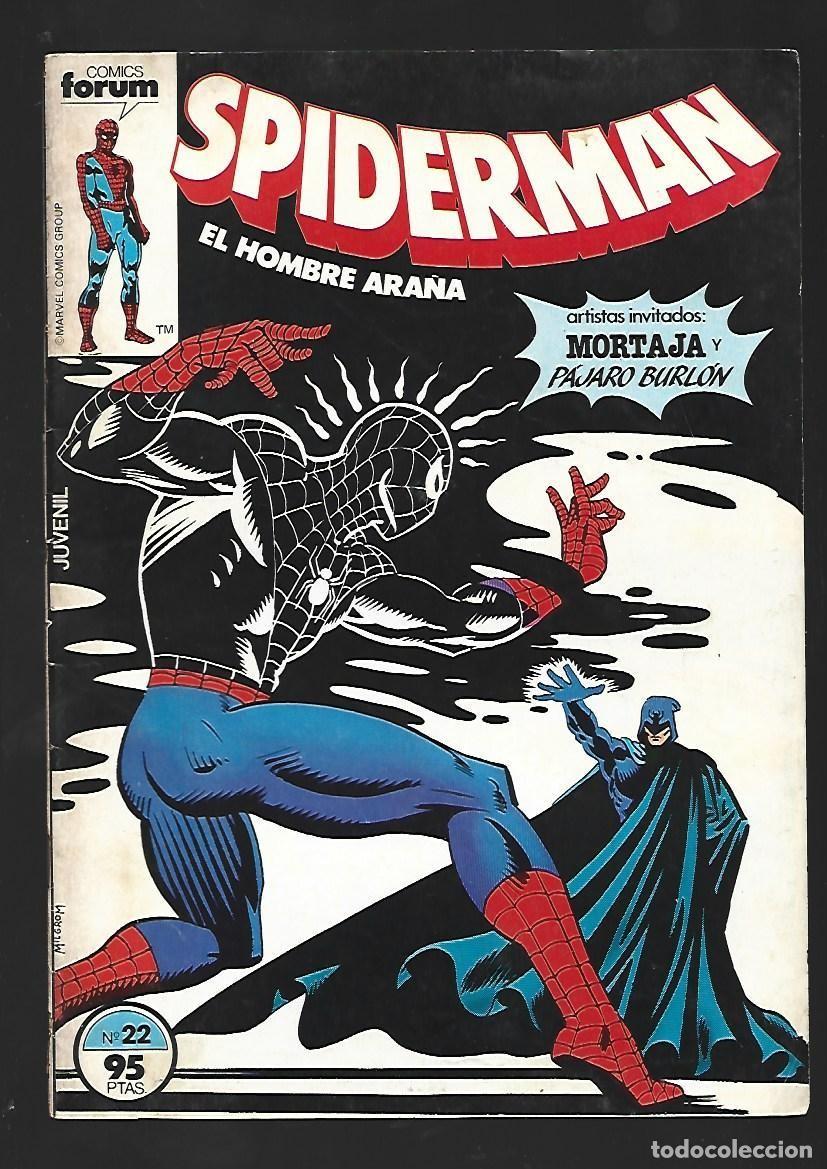 C&oacute;mics: Spiderman, 22: Mortaja y P&aacute;jaro Burl&oacute;n, 1983, Forum., buen estado