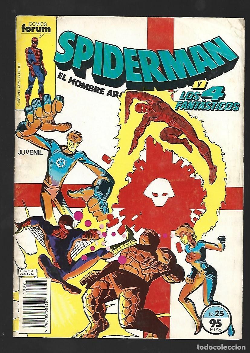C&oacute;mics: Spiderman, 25, con Los 4 Fant&aacute;sticos, 1983, Forum.