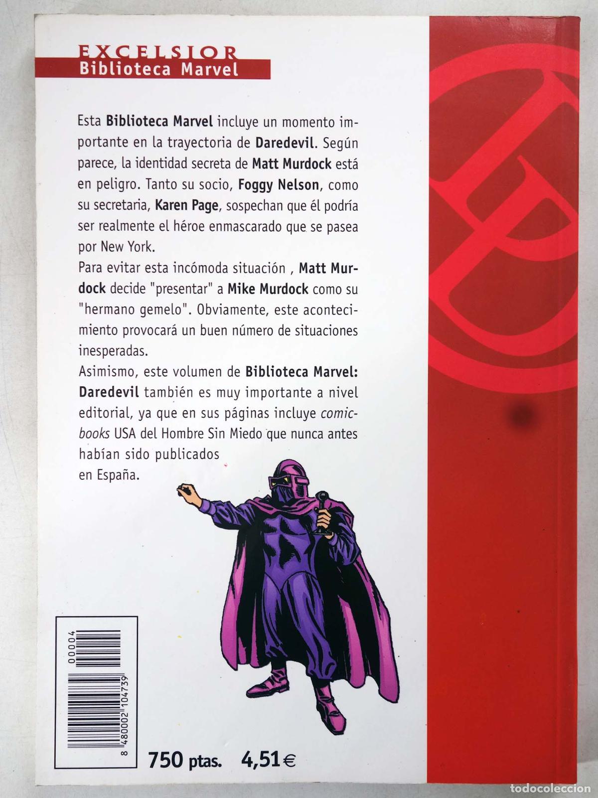 C&oacute;mics: BIBLIOTECA MARVEL EXCELSIOR: DAREDEVIL 4 (Stan Lee/Gene Colan) Forum, 2001 - Foto 2