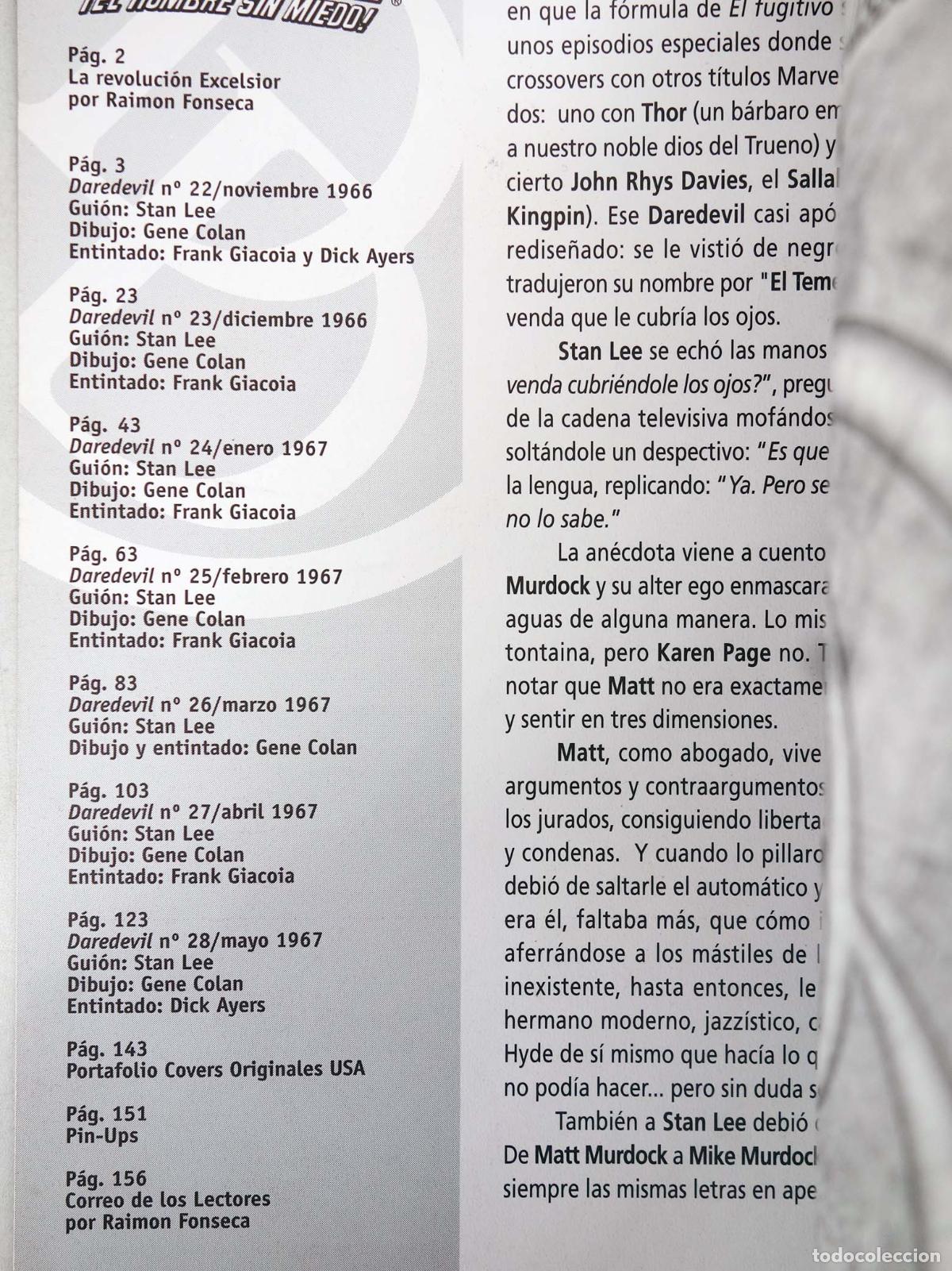 C&oacute;mics: BIBLIOTECA MARVEL EXCELSIOR: DAREDEVIL 4 (Stan Lee/Gene Colan) Forum, 2001 - Foto 3
