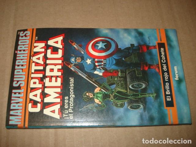 C&oacute;mics: Marvel Superh&eacute;roes, librojuego de aventuras, 3: Capit&aacute;n Am&eacute;rica, 1988, Forum, muy buen estado
