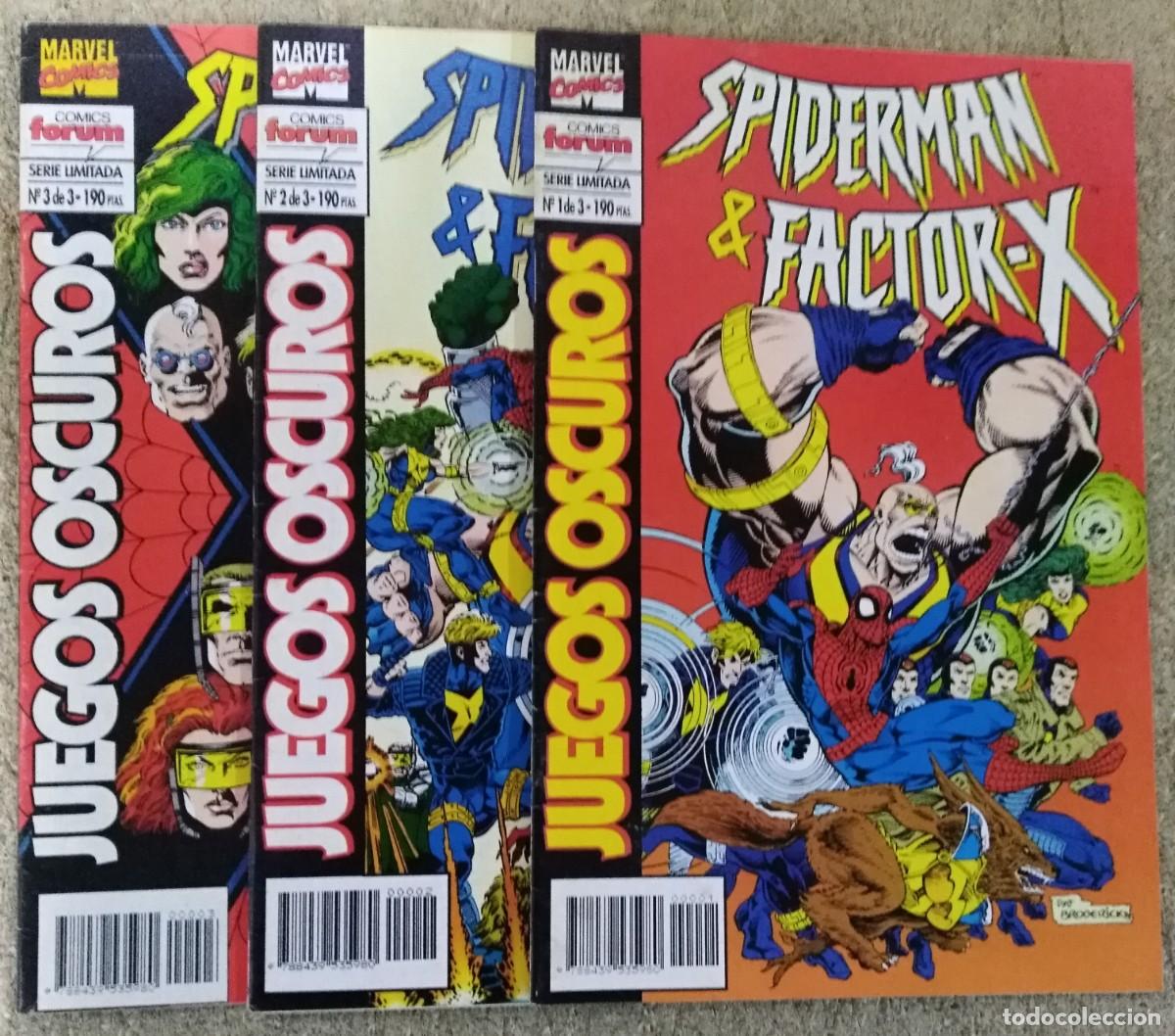 C&oacute;mics: Spiderman & Factor-X.Juegos Oscuros.Completa.3 Comics.Marvel.Forum - Foto 1