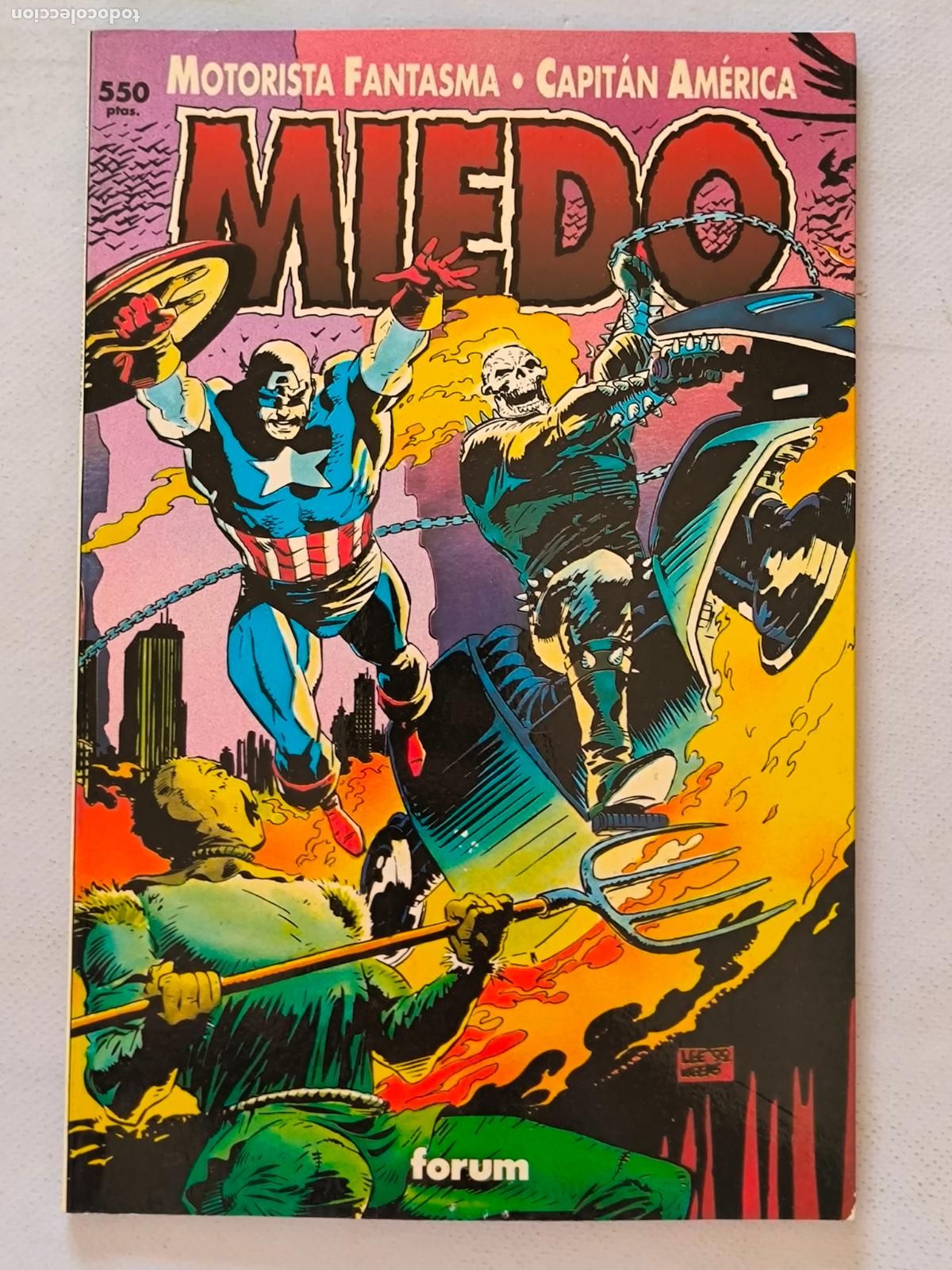C&oacute;mics: MOTORISTA FANTASMA & CAPITAN AMERICA - MIEDO - MARVEL - FORUM (7E)