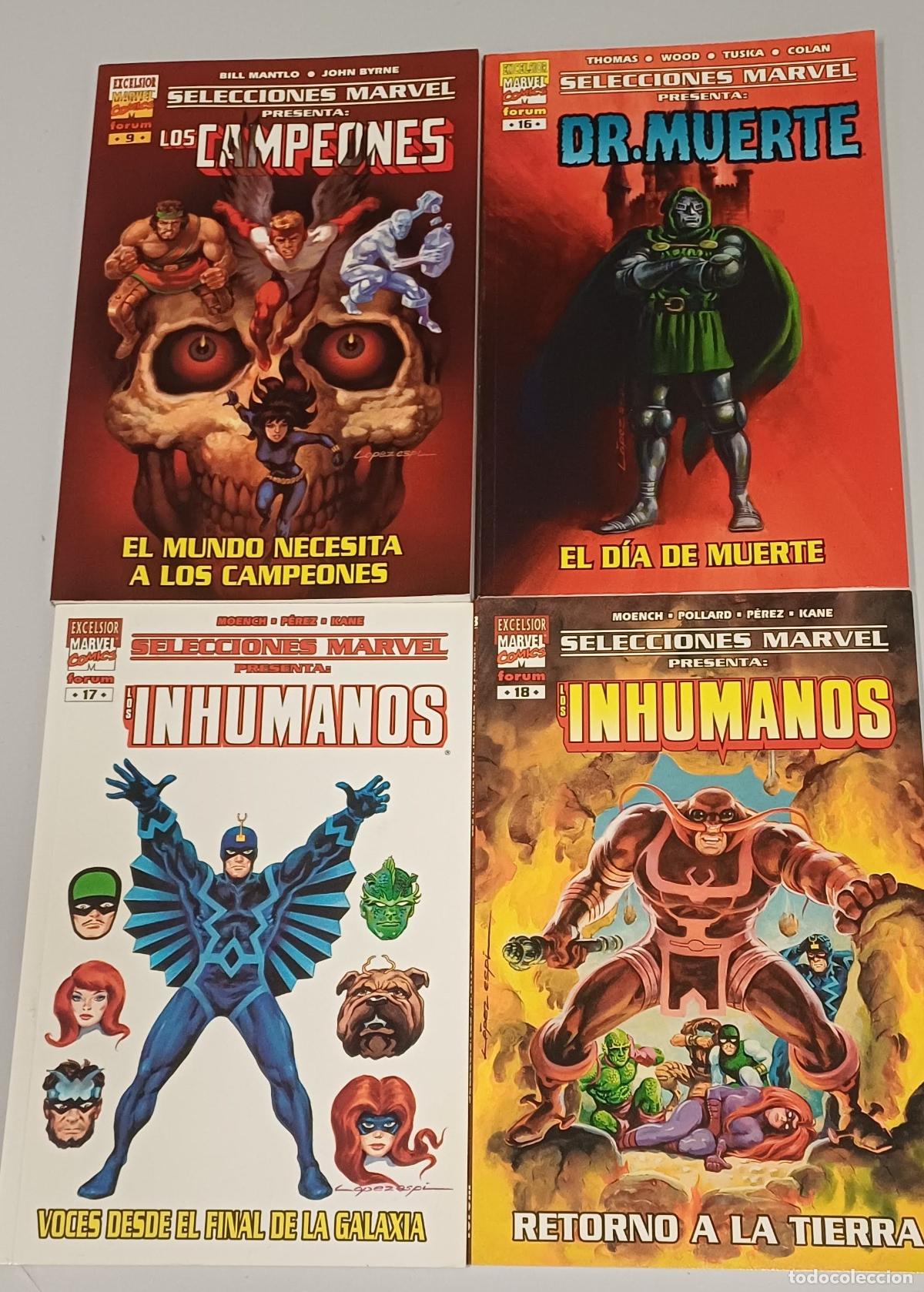 C&oacute;mics: PACK 4 SELECCIONES MARVEL N&Uacute;MEROS 9, 16 A 18. CAMPEONES, DR. MUERTE E INHUMANOS. FORUM 2000-2001