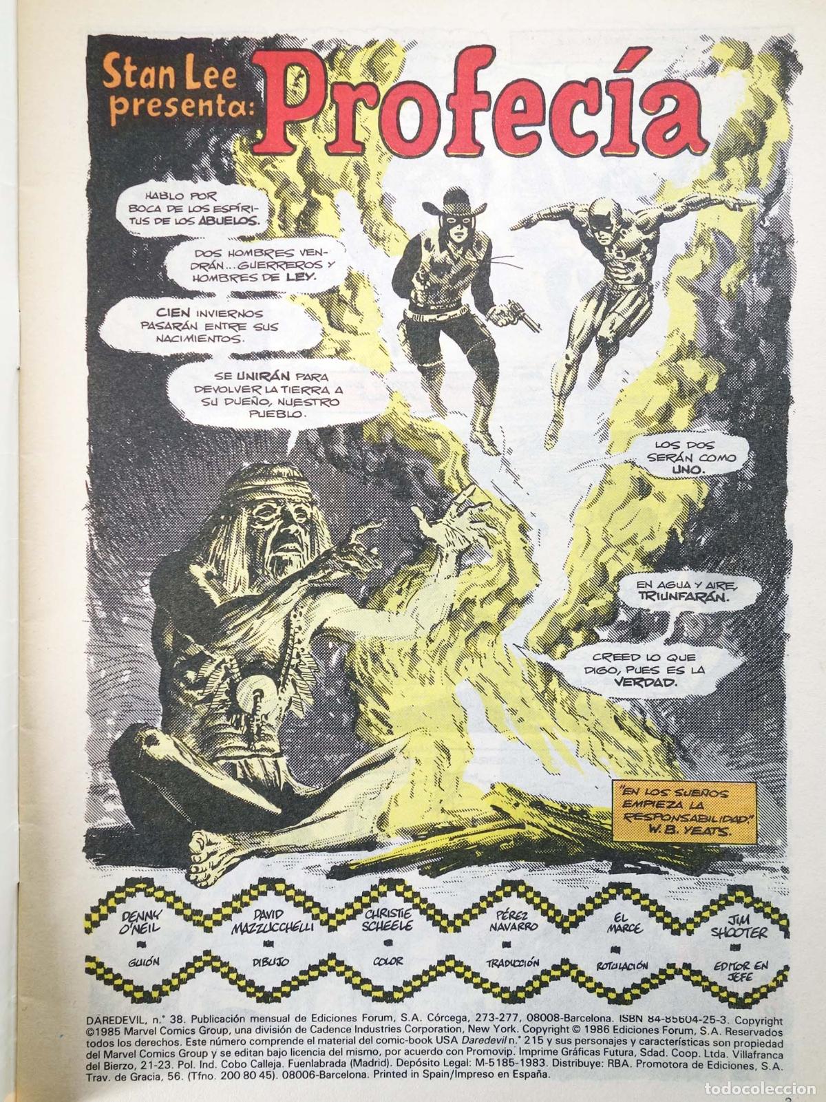 C&oacute;mics: DAREDEVIL VOL. 1 38 (Dennis ONeil/David Mazzucchelli) Forum, 1986 - Foto 3