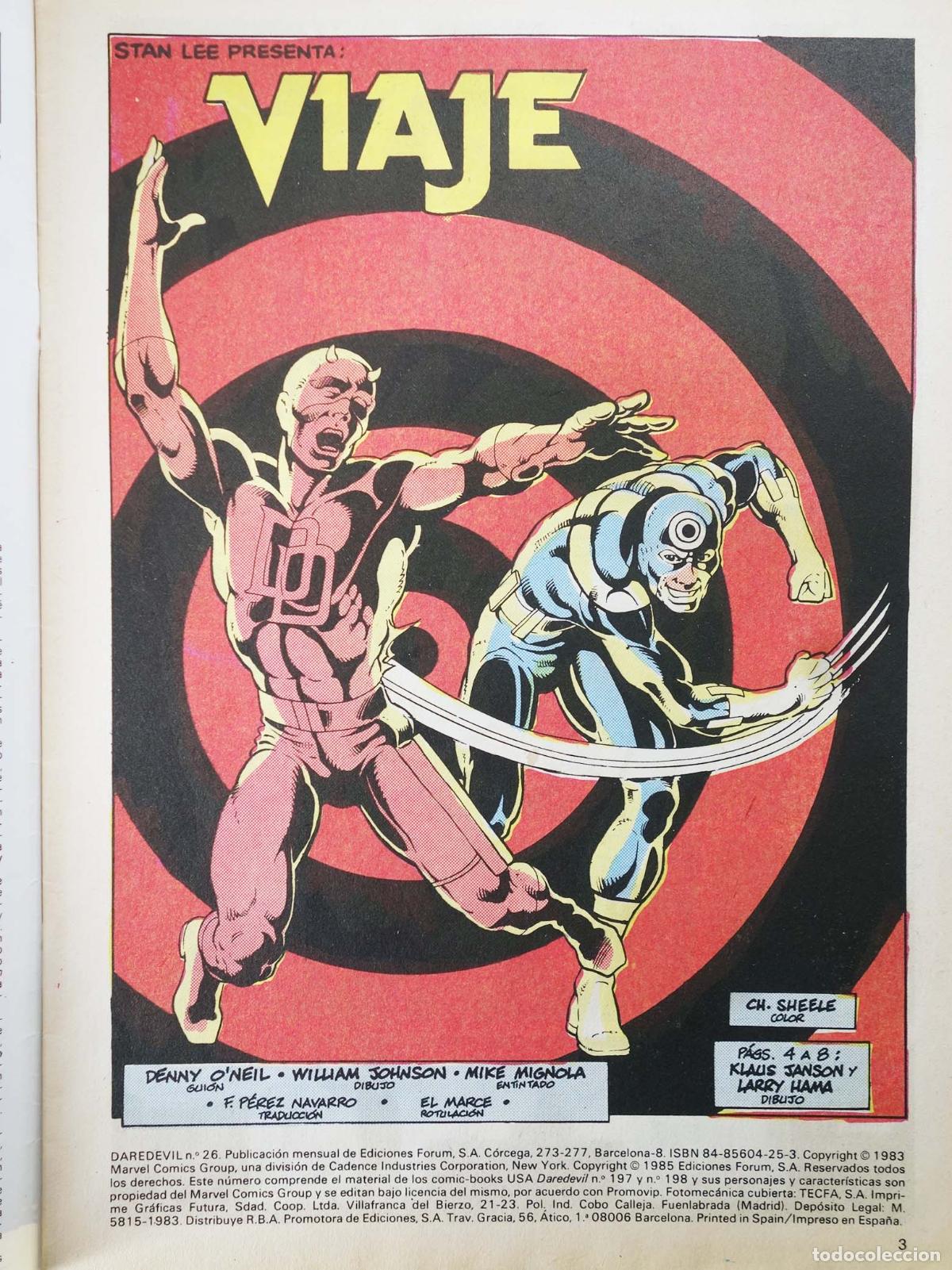 C&oacute;mics: DAREDEVIL VOL. 1 26 (Vvaa) Forum, 1985 - Foto 3
