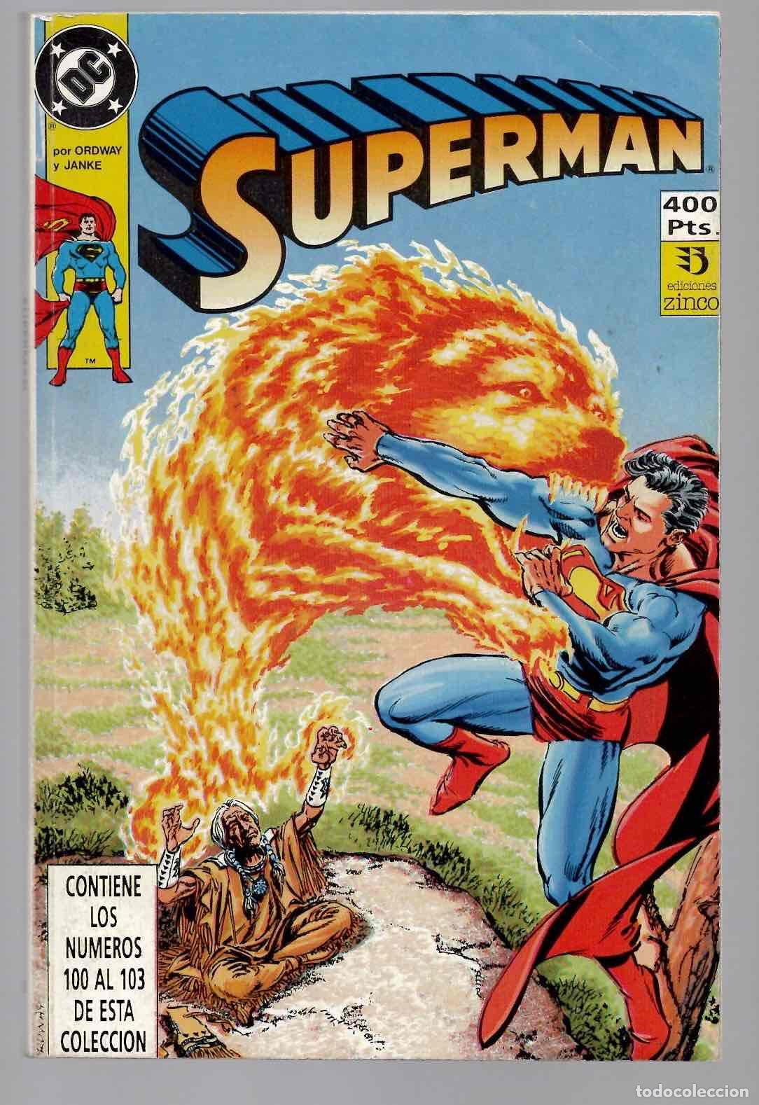 C&oacute;mics: SUPERMAN CONTIENE LOS N&ordm; 100 AL 103. ZINCO 1984