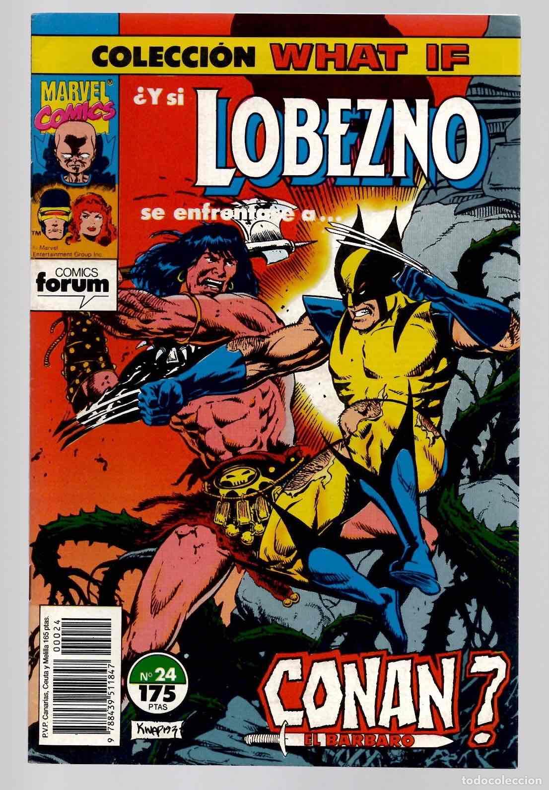 C&oacute;mics: COLECCION WHAT IF 24 &iquest;Y SI LOBEZNO SE ENFRENTASE A CONAN? FORUM PLANETA, 1991 CON POSTER