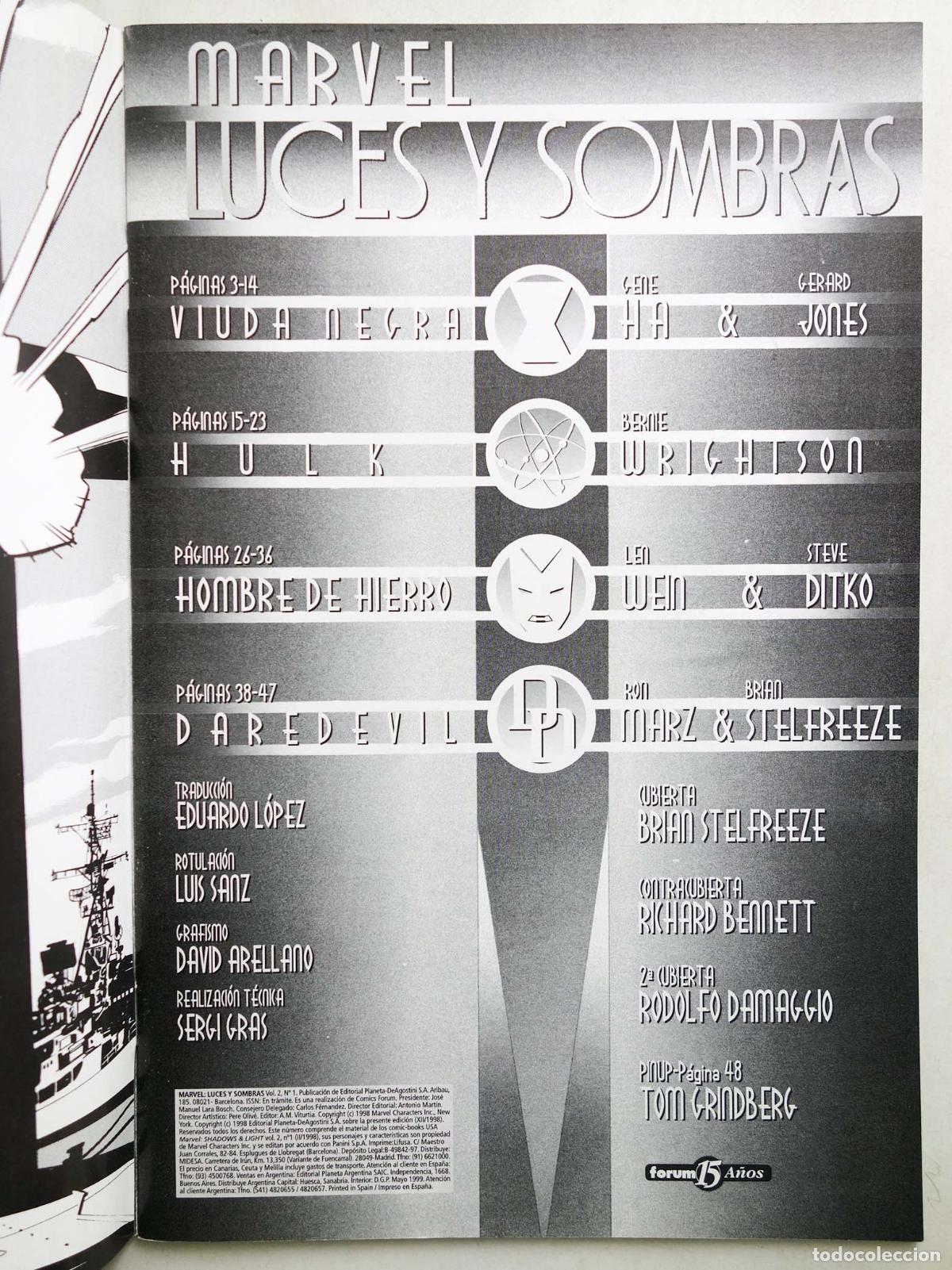 C&oacute;mics: LUCES Y SOMBRAS 1 A 3. COMPLETA. Forum, 1998 - Foto 4