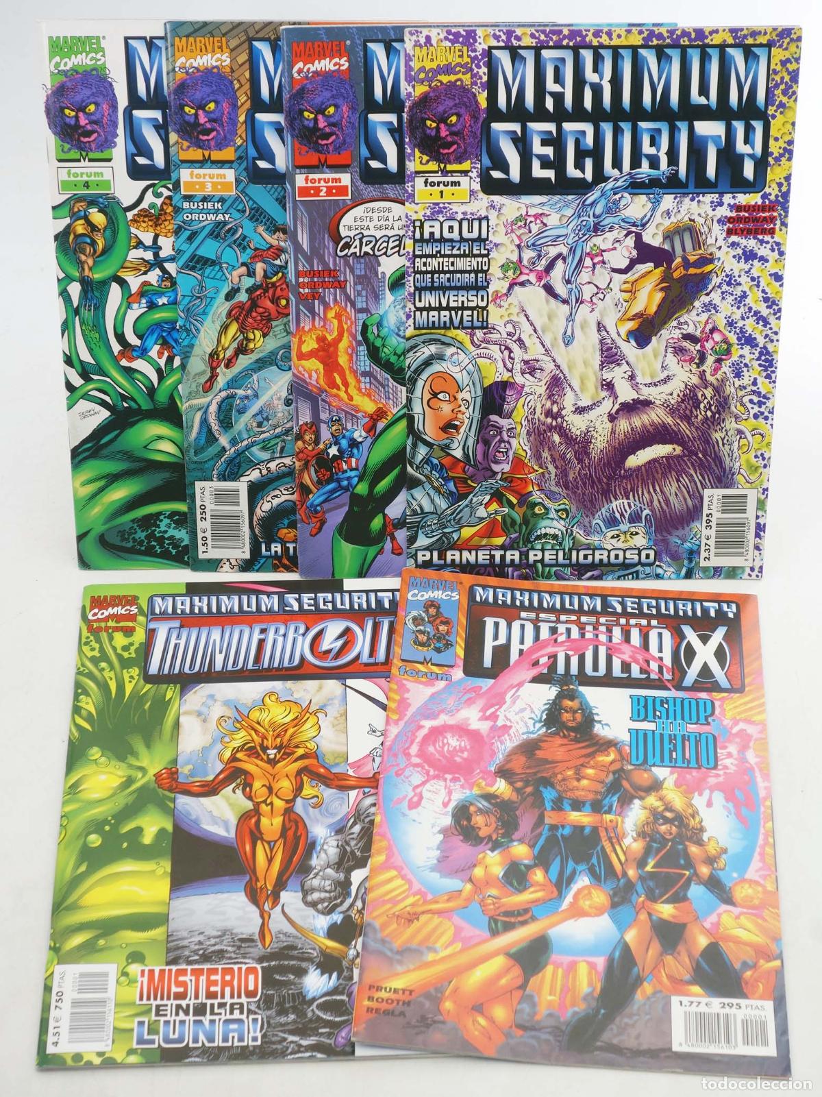 C&oacute;mics: MAXIMUM SECURITY 1 A 4. COMPLETA, M&Aacute;S DOS EXTRAS. Forum, 2001