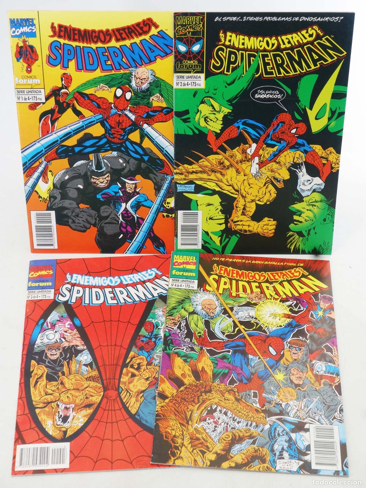 C&oacute;mics: LOS ENEMIGOS LETALES DE SPIDERMAN 1 A 4. COMPLETA. Forum, 1994