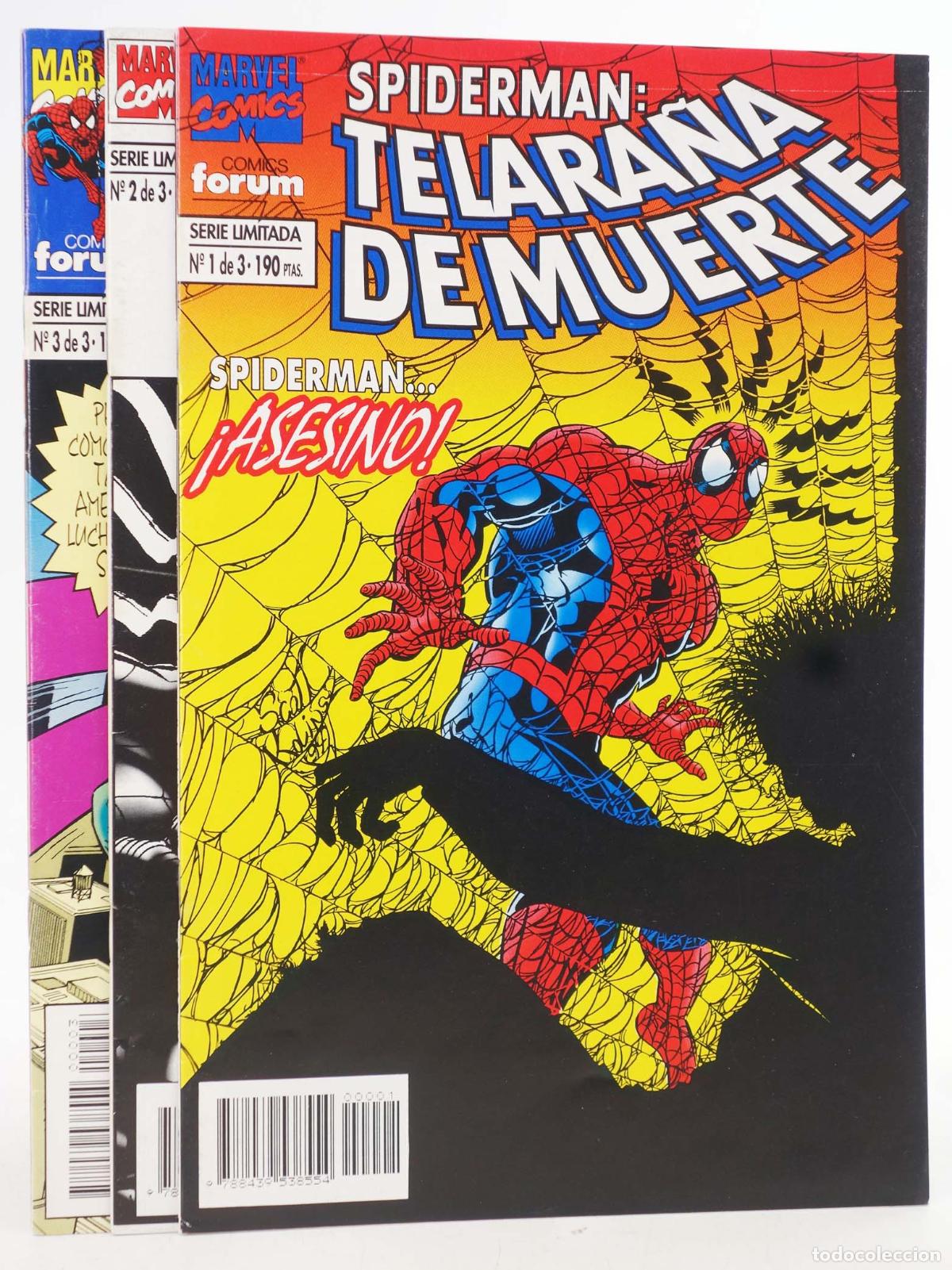C&oacute;mics: SPIDERMAN TELARA&Ntilde;A DE MUERTE 1 A 3. COMPLETA. Forum, 1995