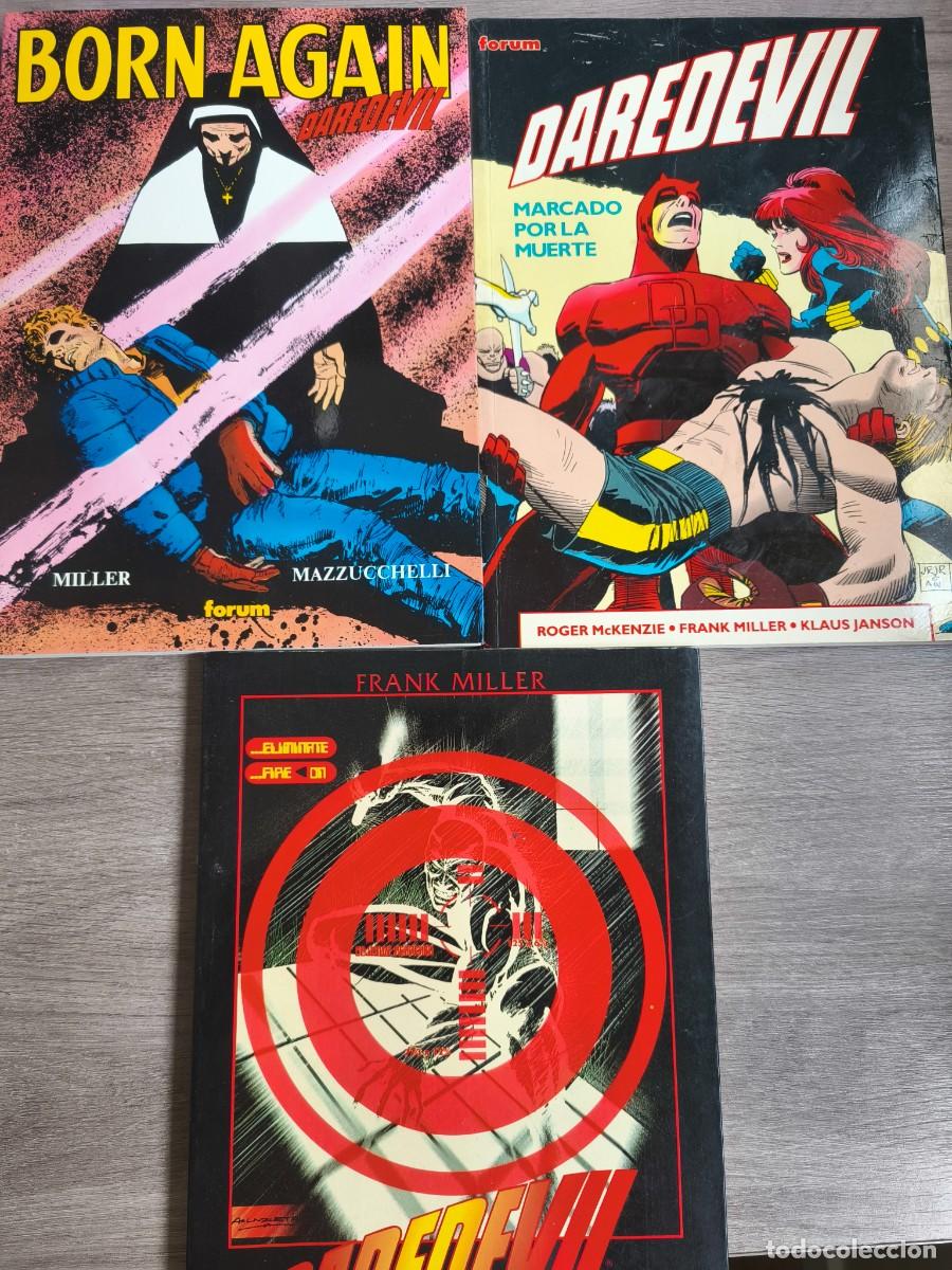 C&oacute;mics: Lote 3 tomos C&oacute;mics Obras Maestras Marvel Daredevil, 10&ordm; aniversario Forum, Planeta 1991/1992. N&uacute;mer