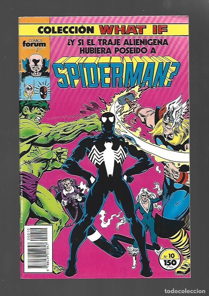 C&oacute;mics: What If, 10: &iquest; Y si el traje Alienigena hubiera poseido a Spiderman?, 1989, Forum. Con poster