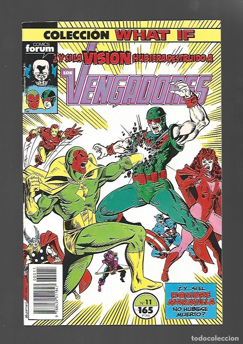 C&oacute;mics: What If, 11: &iquest; Y si la Visi&oacute;n hubiera destruido a Los vengadores?, 1990, Forum. Con poster