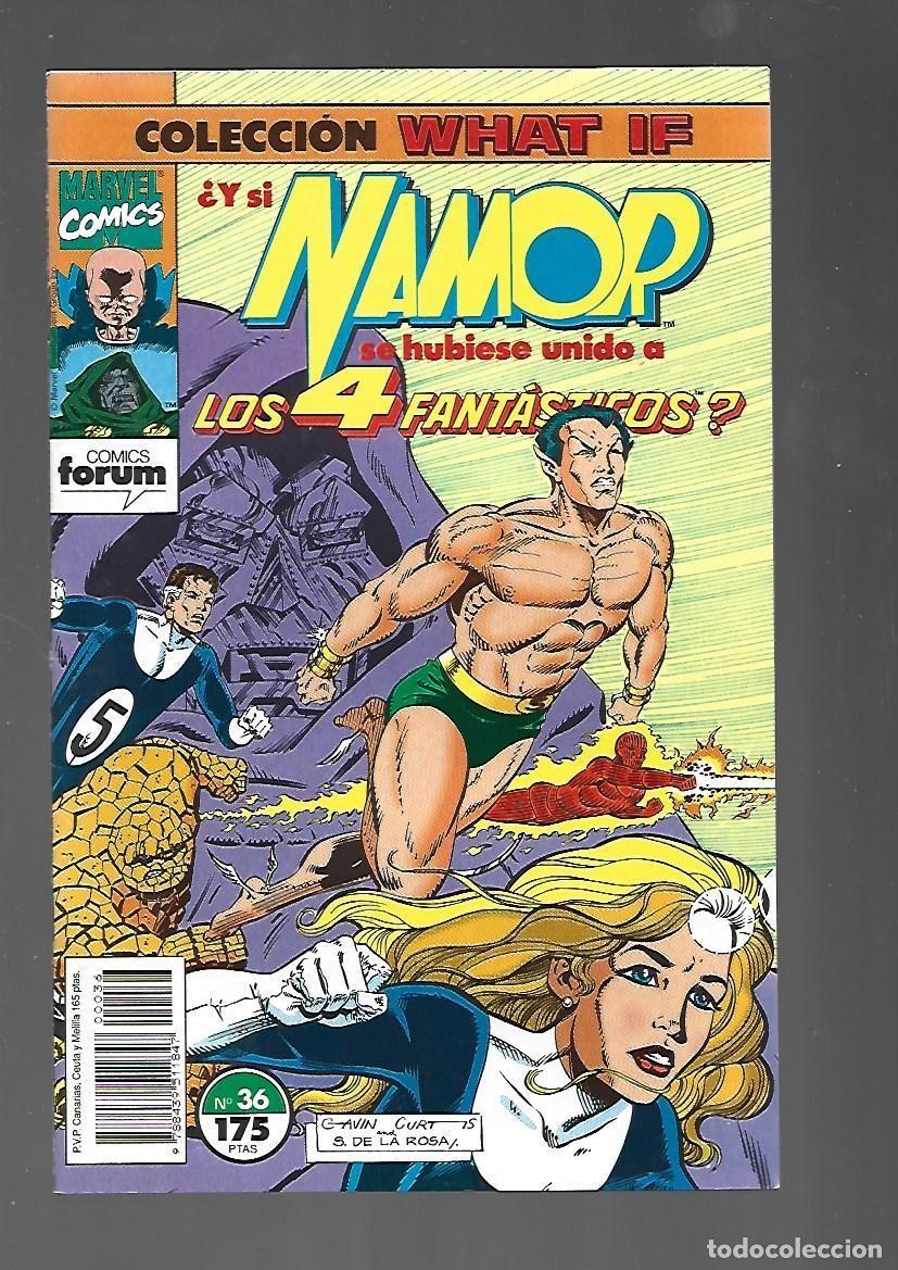 C&oacute;mics: What If, 36: &iquest; Y si Namor se hubiese unido a los 4 fant&aacute;sticos?, 1992, Forum. Con poster, muy buen e