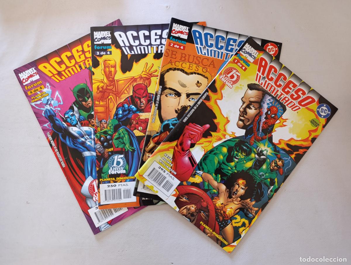 C&oacute;mics: ACCESO ILIMITADO COMPLETA - N&ordm; 1, 2, 3 Y 4 - CROSSOVER MARVEL Y DC - FORUM / PLANETA (IAw)