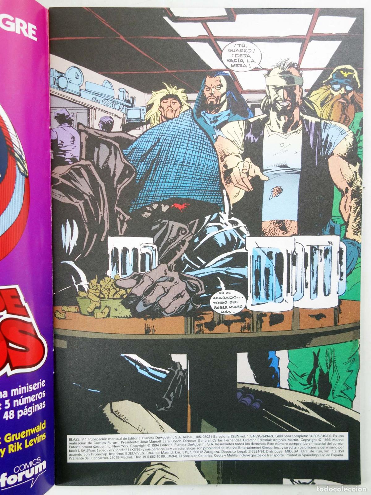C&oacute;mics: BLAZE. LEGADO DE SANGRE 1 A 4. COMPLETA. Forum, 1994 - Foto 4