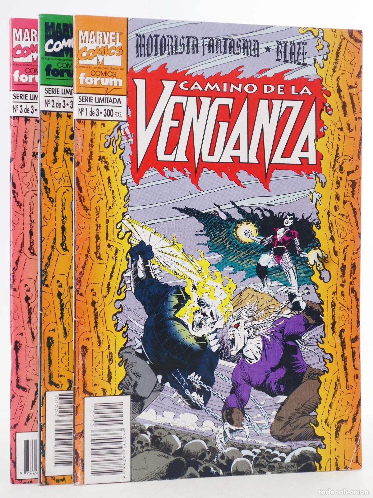 Comics: MOTORISTA FANTASMA Y BLAZE: CAMINO DE LA VENGANZA 1 A 3. COMPLETA. Forum, 1994