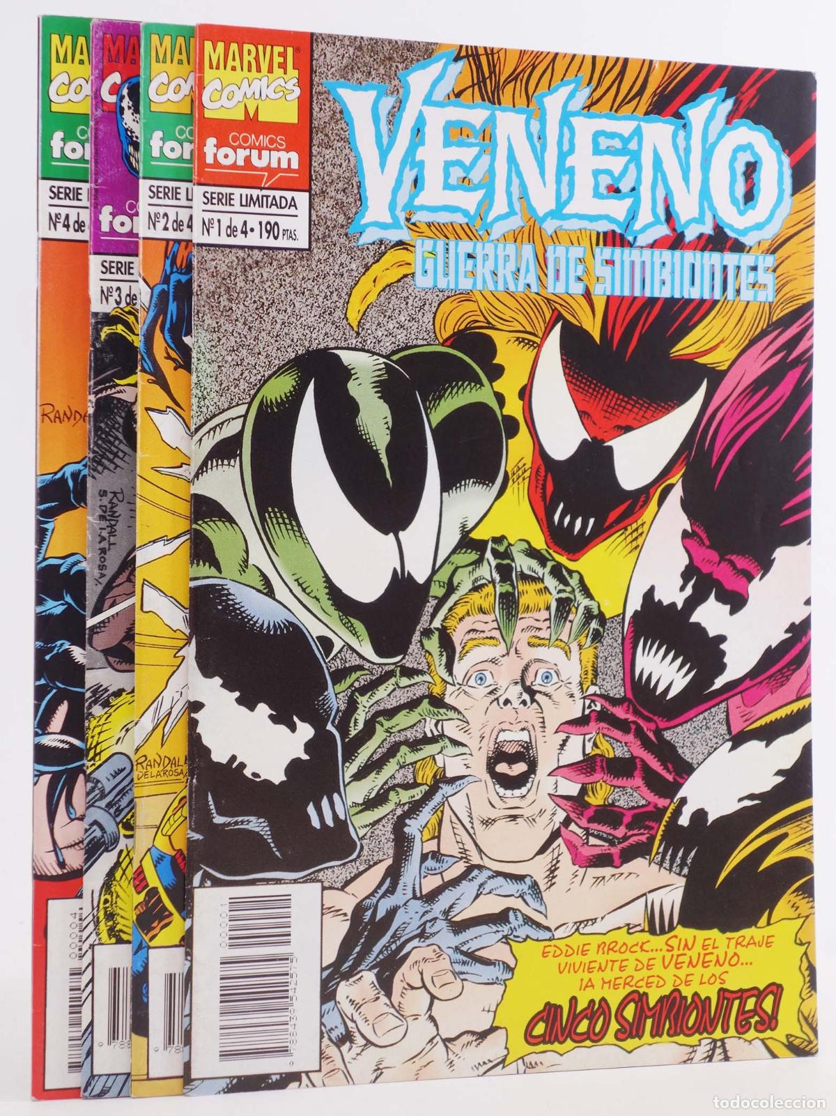 C&oacute;mics: VENENO GUERRA DE SIMBIONTES 1 A 4. COMPLETA. Forum, 1995
