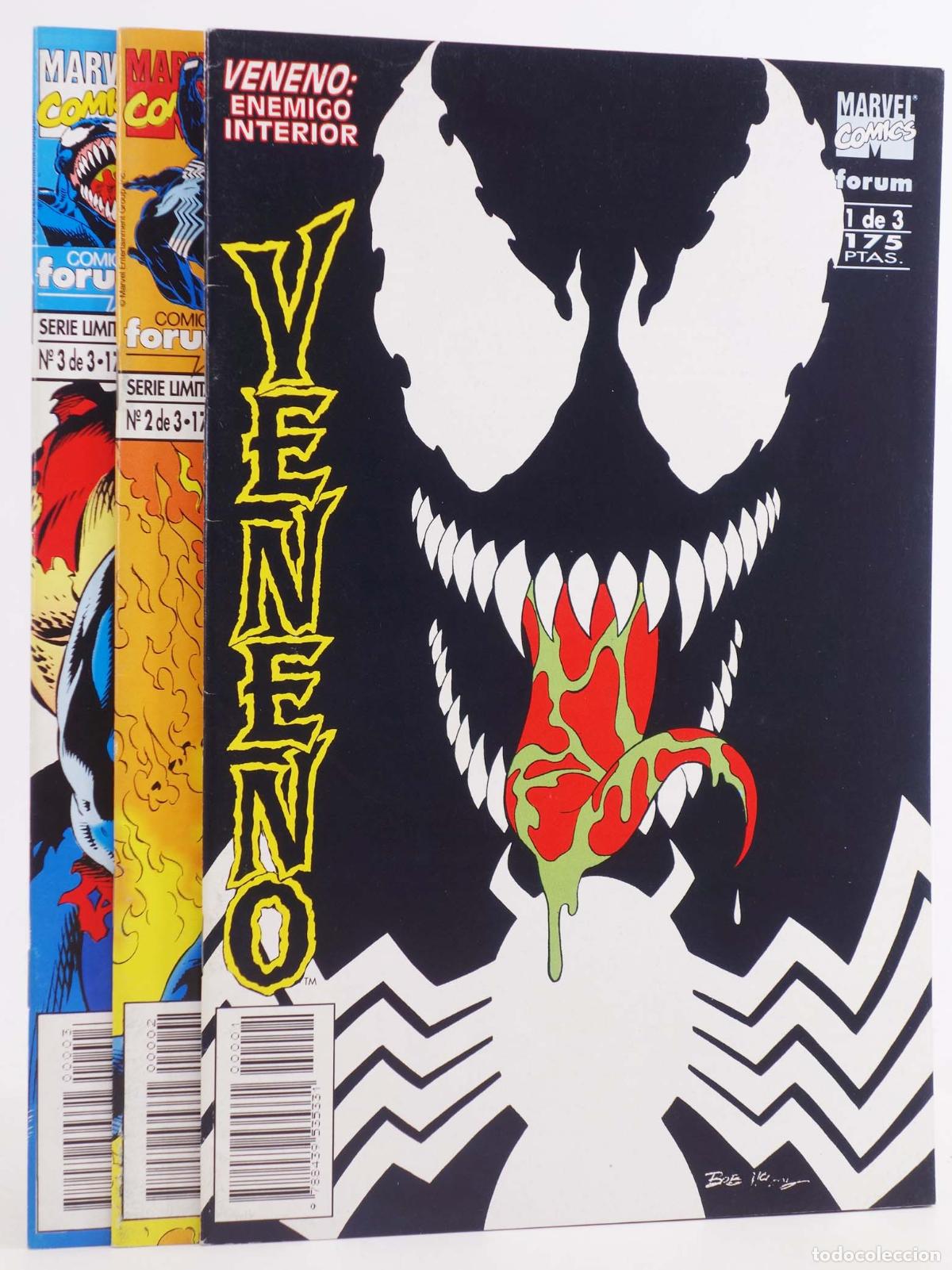 C&oacute;mics: VENENO ENEMIGO INTERIOR 1 A 3. COMPLETA. Forum, 1994
