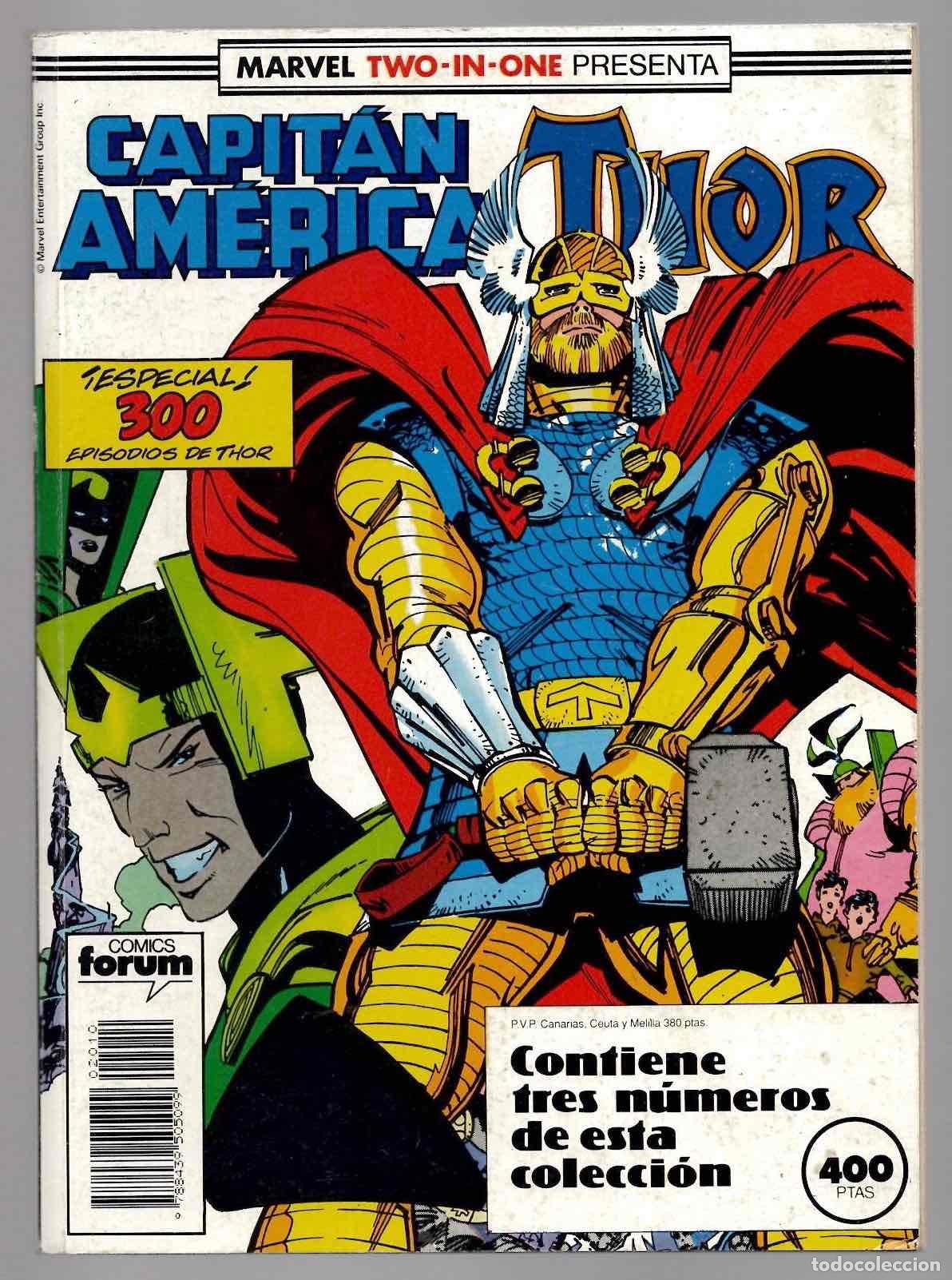 C&oacute;mics: MARVEL TWO IN ONE CAPITAN AMERICA THOR CONTIENE TRES NUMEROS N&ordm; 63 AL 65. FORUM PLANETA 1990