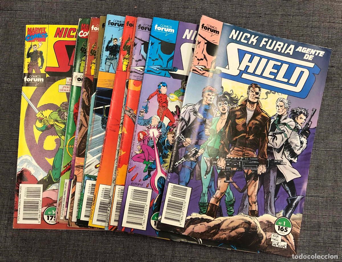 C&oacute;mics: NICK FURIA AGENTE DE SHIELD N&ordm; 1 AL 4, 6-7, 9 AL 14. N&ordm; 1 CON POSTER. CASI COMPLETA. FORUM PLANETA