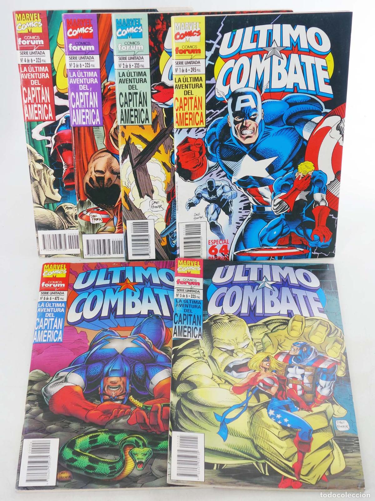 C&oacute;mics: CAPIT&Aacute;N AM&Eacute;RICA &Uacute;LTIMO COMBATE 1 A 6. COMPLETA. Forum, 1995