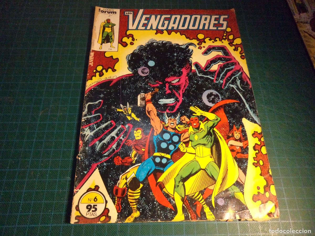 C&oacute;mics: Los vengadores. Vol 1 N&ordm; 6. Forum. Lomo abierto en su parte superior.