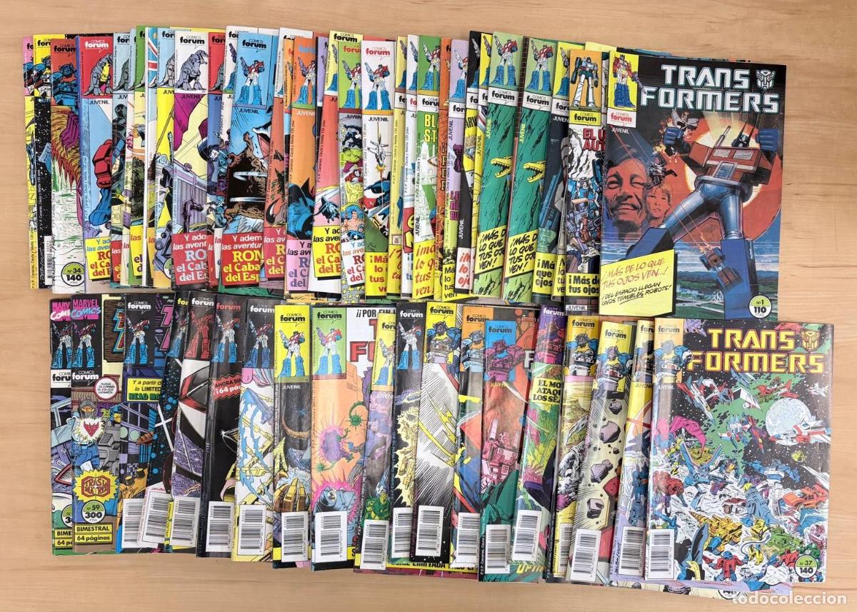 C&oacute;mics: LOTE DE 54 C&Oacute;MICS TRANSFORMERS N&ordm; 1-60 (FALTAN N&ordm; 2,8,9,40,51,57 Y 58 / N&ordm; 6 REPETIDO). FORUM, 1985